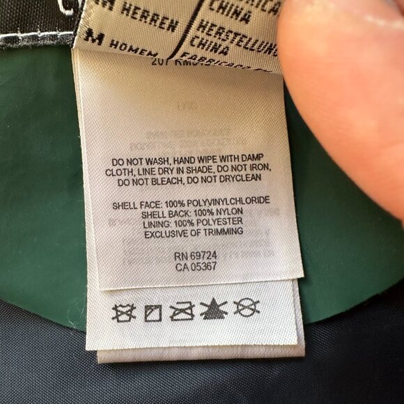 Columbia Jacket Mens Medium Full Zip Green Hood Polyvinyl Pockets Vtg P Pleasant - Picture 11 of 12